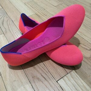 Rothy's Pink and Blue Classic Flats Sz 8